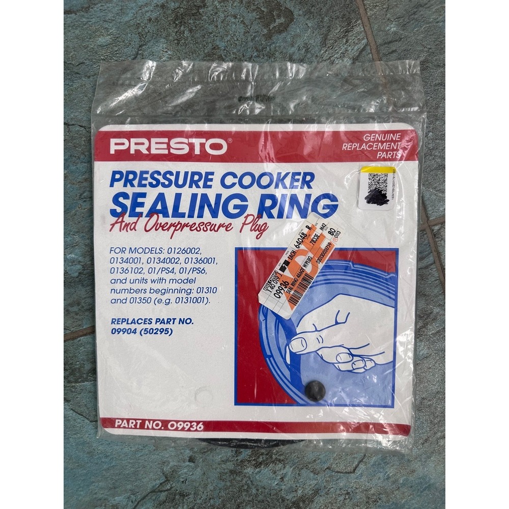 New Presto Pressure Cooker Sealing Ring 09904 09936 W/ Overpressure Plug
